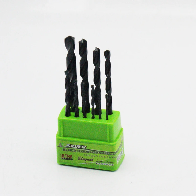 Silver Metal (Iron) Drill Bit Set – 10‑Piece, Model YPM‑2‑10MM‑GT‑BB10‑10PCS