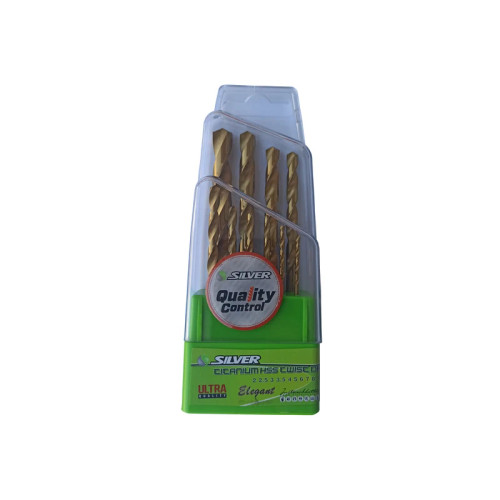 مجموعه 10 عددی مته آهن تیتانیوم سیلور مدل GT-BT10