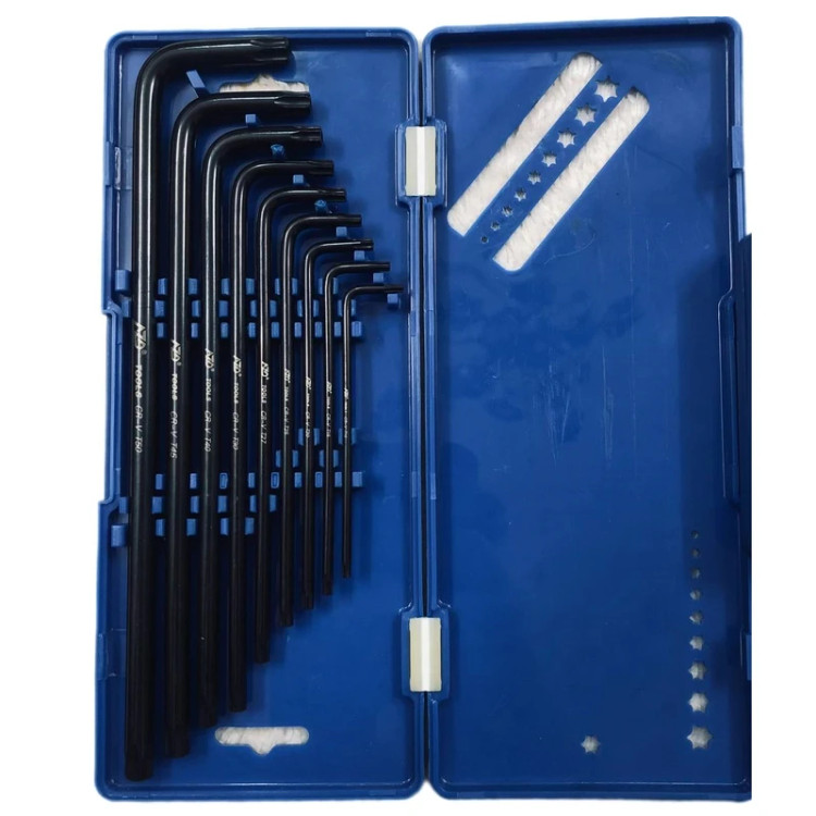 آچار آلن ستاره ای بلند ای زد دی مدل جعبه دار کد CR-V-9PCS مجموعه 9 عددی