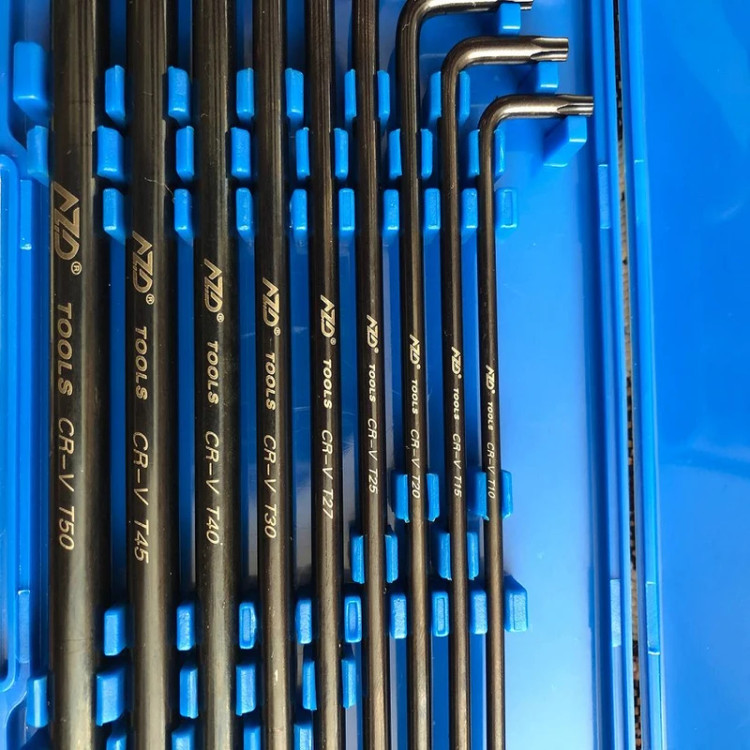 EZD Long Torx (Star) Allen Key Set – 9‑Piece, CR‑V Steel, Boxed (Model Code: CR‑V‑9PCS)