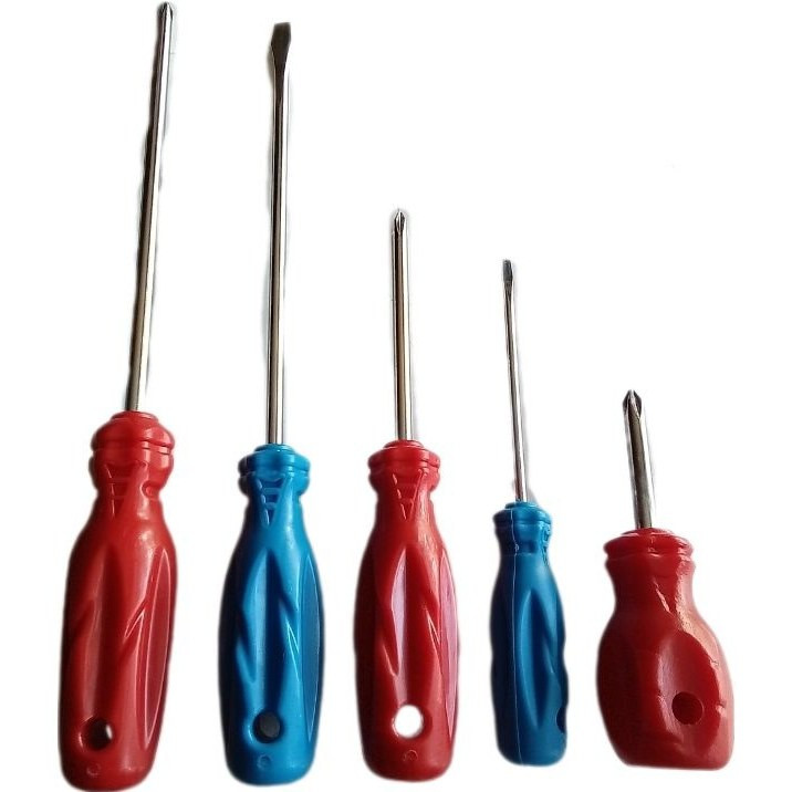 ست پیچ گوشتی 5عددی دوسو و چهارسو با دسته پلاستیکی