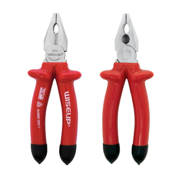 انبردست الکتریکی وایزآپ سایز 8 اینچ کد 010603 با دستههای عایق و طراحی ارگونومیک