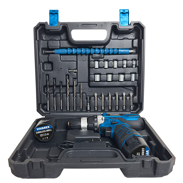 دریل پیچگوشتی شارژی ۱۲ ولت ویوارکس VR12V‑2A با دو باتری