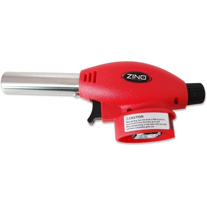 تورچ شعله افکن گازی زینو مدل ZGT-1001 رنگ قرمز با لوله استیل ضد زنگ و قابلیت چرخش 360 درجه.