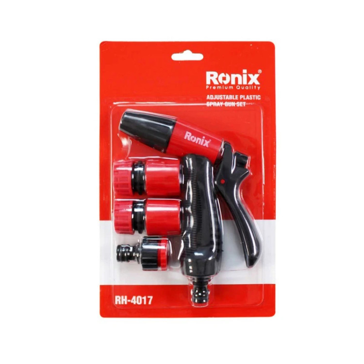 ست آبپاش رونیکس RH-4017 شامل تفنگ آبپاش و سه عدد کوپلینگ اتصال.